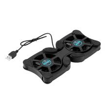 1 pçs portátil ventilador portátil cooler notebook ventilador cooler almofada de resfriamento duplo usb ventiladores para 14 polegada portátil almofada de resfriamento acessórios 2024 - compre barato