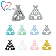 50 PCS 8 Colors New Baby Woodland Teepee Shape Teether Infants BPA Free Silicone DIY Teething Necklace Chewable Toys Pendants 2024 - buy cheap