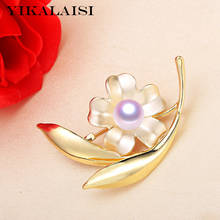 YIKALAISI Pearl Brooch Natural Oblate Pearl jewelry 8-9mm Brooch Pin For Women wholesale 2024 - buy cheap