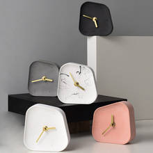 Nordic Home Decoration Accessories Geometry Shaped Cement Table Clock Desktop Decoration Mute Concrete Small Desk Clock 2024 - buy cheap