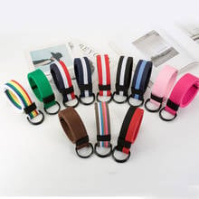 Cinturón largo de nailon con hebilla de Metal para mujer, cinturón de tela de arcoíris de 16 estilos, doble D, color negro 2024 - compra barato