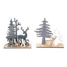 2020 New Year Natural Xmas Elk Wood Craft Christmas Tree Ornament Noel Christmas Decoration For Home Wooden Pendant Navidad Gift 2024 - buy cheap