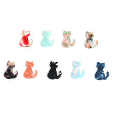 5 PCs Cute Resin Marble Cat Charms Multicolor Shell Cats Animal Pendants For DIY Earring Jewelry Making Pendant  Accessories 2024 - buy cheap