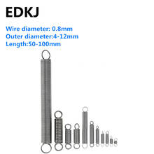 Mola elástica série 0.8 esticável 65 manganês mola esticar com gancho pequena mola tração 4-12mm longo 50 60 80 90 100 alta resistência 2024 - compre barato