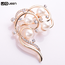 JQUEEN Pearl Alloy Brooch Woman Gold Clothing Accessories Crystal Alloy Brooch Originality Clothes Brooch Pins 2024 - buy cheap