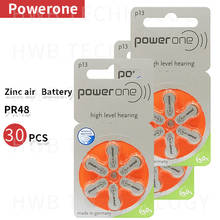 5pack(30pcs )High Quality Genuine PowerOne PR48 P13 A13 S13 zinc air button battery for Hearing aid Free Shipping! 2024 - buy cheap