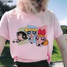 Camisetas rosas informales para mujer, ropa de calle Ulzzang Kawaii, camiseta de amigos de dibujos animados, camisetas coreanas, camiseta de manga corta Harajuku 2024 - compra barato