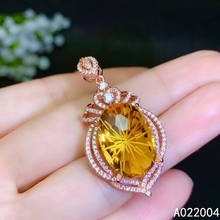 KJJEAXCMY Fine Jewelry 925 Sterling Silver Inlaid Citrine Female Pendant Necklace Beautiful Hot Selling 2024 - buy cheap