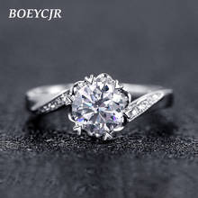 BOEYCJR 925 Silver 1ct/2ct/3ct F color Moissanite VVS  Engagement Wedding Diamond Ring With national certificate for Women 2024 - buy cheap