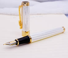 Jinhao 1200 Vintage Luxurious Fountain Pen Beautiful Ripple with Dragon Clip, Noble Silver Metal Carving Ink Pens Collection 2024 - buy cheap