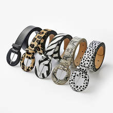 Cinturón de cuero con estampado de leopardo y serpiente para mujer, cinturón a rayas de cebra, cinta para la cintura, 2021 2024 - compra barato