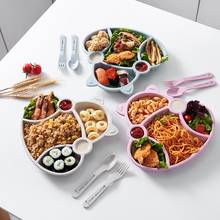 3Pcs/Set Baby bowl spoon fork Feeding Food Tableware Cartoon Rabbit Kids Dishes Eating Dinnerware Anti-hot Training Dinner Plate 2024 - buy cheap