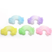 Resina bonito colorido arco-íris kawaii flatback resina encantos multi cores para artesanato diy adesivos 2024 - compre barato
