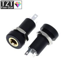 10PCS 3.5mm Audio Socket 3 Pole Black Panel Mount Gold Plated With Nuts Headphone Socket 2024 - buy cheap