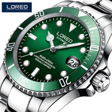 LOREO-Reloj de pulsera automático de buceo para hombre, cronógrafo mecánico con movimiento MIYOTA 200, bisel giratorio de cerámica, zafiro luminoso, 8215 M 2024 - compra barato