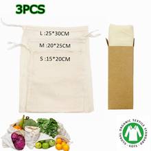 Storage-Bag Reusable Cotton Produce Bag Vegetable-Organizer Fruits Grocery Kitchen Storage Drawstring Lightweight Muslin Bags 2024 - buy cheap