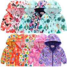 2020 детская одежда куртки для мальчиков детская ветровка на молнии с капюшоном, модное пальто с принтом водонепроницаемые толстовки для маленьких девочек 2024 - купить недорого