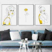 Female Line art Portrait Line Illustration  wall art Poster Prints Nordic Poster Wall Prints Home Decor Canvas Painting 2024 - buy cheap