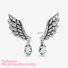 Pendientes de plata de ley 100% para mujer, aretes colgantes con forma de ala de Ángel, estilo europeo Original, joyería de marca, 925 2024 - compra barato