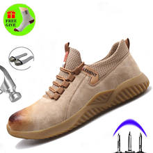 Men's Outdoor Construction Plus Size Shoes Work Boots Steel Toe Cap Men Camouflage Safety Shoes Breathable Puncture Proof 2024 - buy cheap