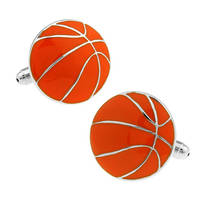 Мужские запонки для баскетбола из качественной латуни оранжевого цвета Спортивные Запонки оптом и в розницу Бесплатная доставка 2024 - купить недорого