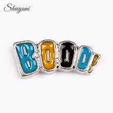 20pcs/lot Halloween Floating Locket Charms Enamel Words BOOO Charms for Living Memory Locket 2024 - buy cheap