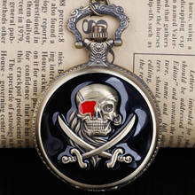 Steampunk Quartz Pocket Watch with Chain Carribean Pirate Skull Head Horror with Chain for Men Women Pendant 2024 - buy cheap