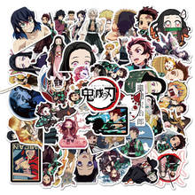 Pegatina de Anime Demon Slayer Kimetsu NoYaiba, accesorios de Cosplay, PVC, impermeable, DIY, guitarra, coche, Tanjirou, Nezuko, 100 Uds. 2024 - compra barato