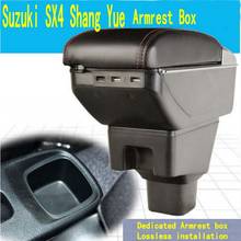 Подлокотник автомобильный с USB-зарядкой для Suzuki Sx4 2007-2013, двухслойный центральный контейнер для хранения с пепельницей, подстаканником, Автомобильная модификация 2024 - купить недорого