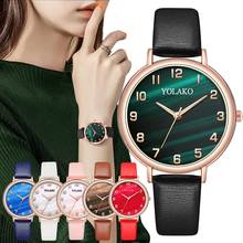 Relojes de Cuero elegantes para mujer, reloj de vestir de moda de lujo, reloj de pulsera informal analógico, reloj femenino 2020 2024 - compra barato