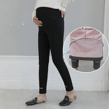 2022 Winter Maternity Leggings Thick Adjustable Waist Velvet Line Pregnant Women Pregnancy Clothes Pants Ropa Mujer Maternal 2024 - buy cheap