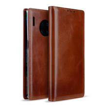 New Cowhide Flip Cover For Huawei Mate 30 Mate30 Pro Real Genuine Leather Phone Case For Huawei Mate 20 X Wallet Bags Man Coffee 2024 - buy cheap