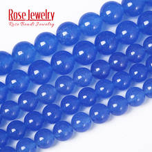 Natural Stone Beads Blue Chalcedony Jades Round Loose Beads for Jewelry Making Diy Bracelet 4/6/8/10/12 Mm 15 Inches Wholesale 2024 - buy cheap