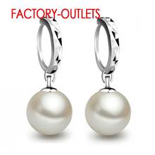 Newest High Quality 925 Sterling Silver With Freshwater Pearl Hoop Earrings For Women Lady Fashion Jewelry Factory Direct Sale 2024 - buy cheap