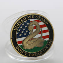 1776 USA Declaration of Independence Liberty Bell And "Don't Tread On Me" Snake Pattern Bronze Challenge Coin Collection 2024 - buy cheap