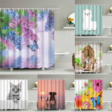 Animals Cat Lion Tiger Shell Deer Bathroom Shower Curtain Frabic Waterproof Polyester Bath Curtain with Hooks Wedding Decoration 2024 - buy cheap