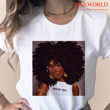 Camiseta con estampado de melanina para mujer, camisa de pelo rizado africano negro para chica, ropa Harajuku para mujer, camiseta para mujer 2021 2024 - compra barato