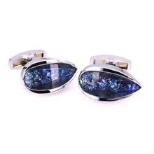 Fashionable foliage design blue crystal Cufflinks sports men's French shirt cuff buttons 2024 - buy cheap