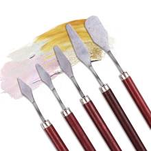 Durable 5Pcs Professional Stainless Steel Spatula Kit Palette for oil Knife Fine Arts Painting Hand Tool Set Flexible Blades 2024 - buy cheap