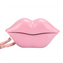 Telefone estilo europeu lip rosa, telefone para casa em forma de lábios da moda, bom para desktop 2024 - compre barato