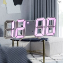 Современный дизайн 3D настенные часы светодиодный электронные часы Настольный Будильник настольный ночник Дисплей домашний декор для гостиной 2024 - купить недорого
