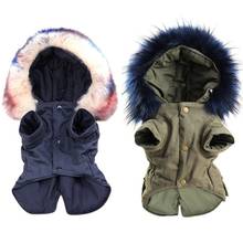 Зимняя Теплая Одежда для собак, роскошное меховое пальто для собак, толстовки для маленьких и средних собак, ветрозащитная одежда для домашних животных, флисовая куртка для собак 2024 - купить недорого