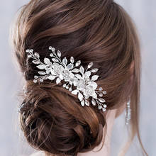 Silver Color Flower Bridal Hair Combs Rhinestone Floral Hair Comb Women Hair Accessories Wedding Head Jewelry Bride Headpiece 2024 - buy cheap