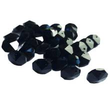 300pcs/lot 14mm Black crystal glass octagon beads 2 holes pendants For Chardeliers Parts Hanging garland strands accessories 2024 - buy cheap