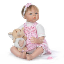 NPK 55CM  real baby doll alive bebe reborn  lifelike soft silicone baby girl doll weighted body rooted hair toy dolls gift 2024 - buy cheap