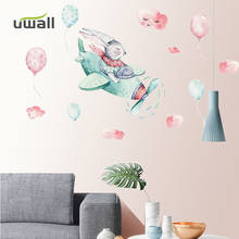 Cartoon Aircraft Rabbit Wall Stickers For Kids Room Bedroom Living Room Wall Decoration Home Decor Self-adhesive Anime Sticker 2024 - buy cheap