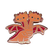 Cute dragon kitty brooch little mythical creature mix cartoon cat lovers jacket bag decor 2024 - buy cheap