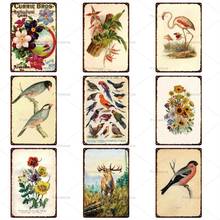 Vintage Bird Flowers Metal Sign Retro Chinese Metal Plaque Poster Bar Cafe Shop Metal Wall Art For Home Decoration Pub Sign 2024 - buy cheap