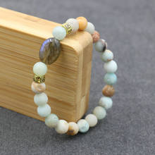 Fashion Women Bracelet Amazonite Beads Bracelet Men Natural Stone Labradorite Stretch Bracelets Men Women Jewelry Mujer Pulsera 2024 - buy cheap