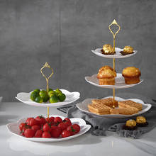 3 Layer Cake Stand Plates Style Wedding Party Multi Layer Plastic Three-tier Fruit Tray Snack Candy Tray 2024 - buy cheap